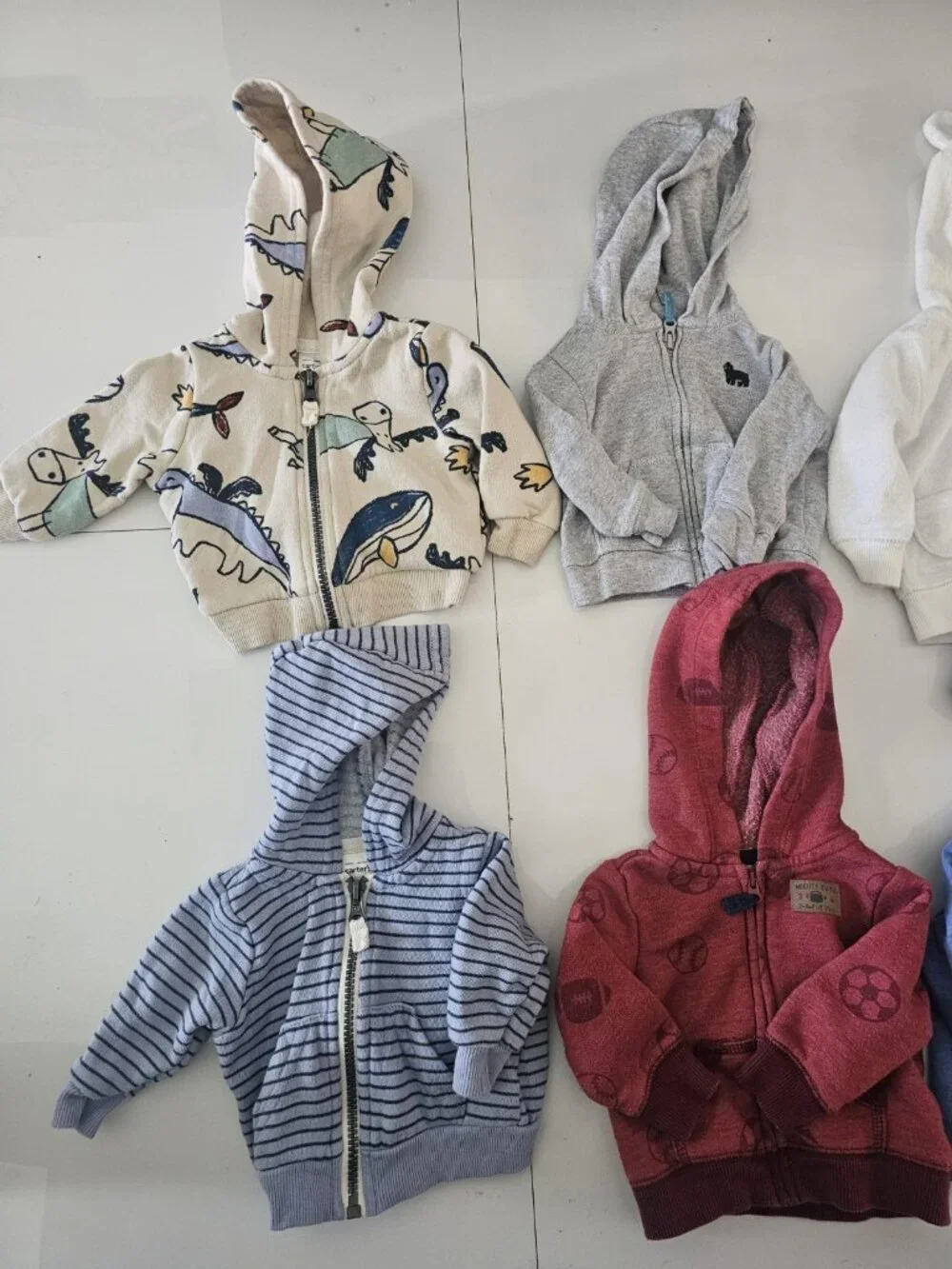 Carter's Newborn Boys Full Zip Hoodie Jackets With Pockets - 6 Piece Bundle